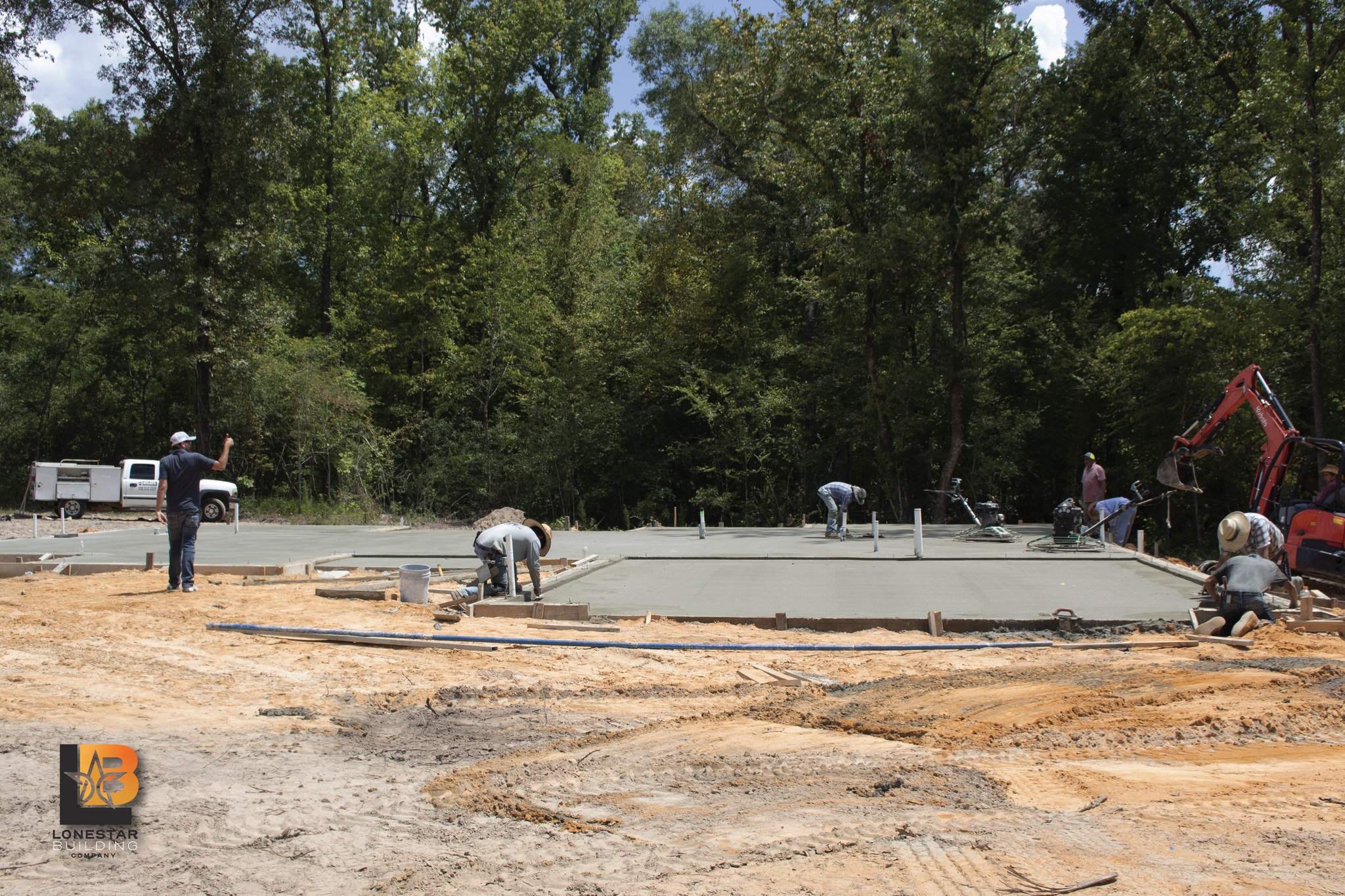Lone Star crew pouring a foundation slab